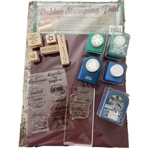 New LOT Christmas Holiday Stamps: Stamp Pad, Acrylic Block Scrapbook/Card Making